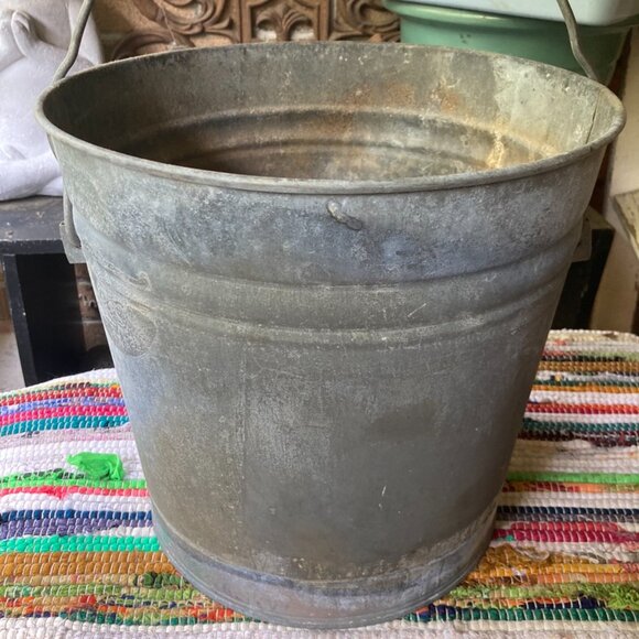 Galvanized Steel Bucket Rustic Farm - Picture 5 of 6